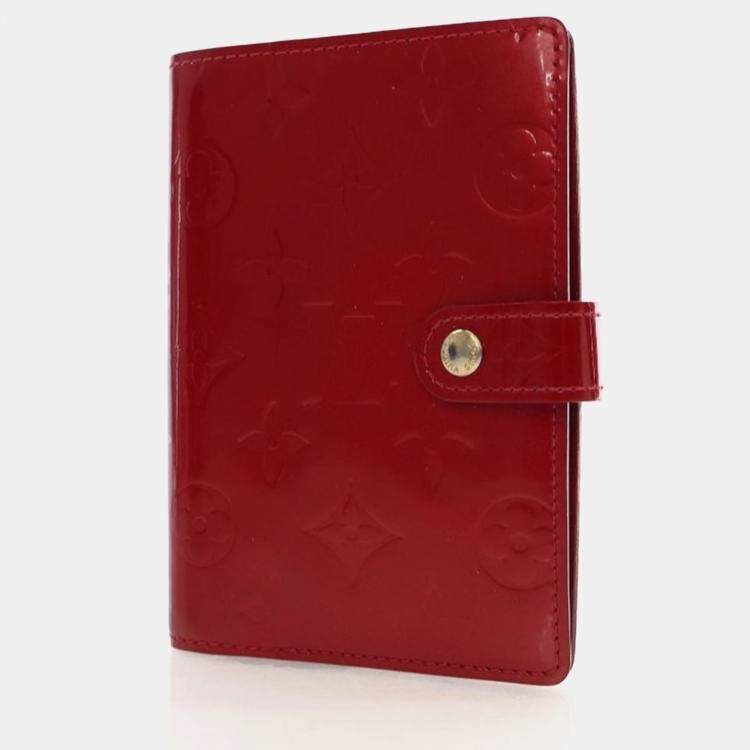 Pre Owned Louis Vuitton Red Vernis Leather Agenda Cover
