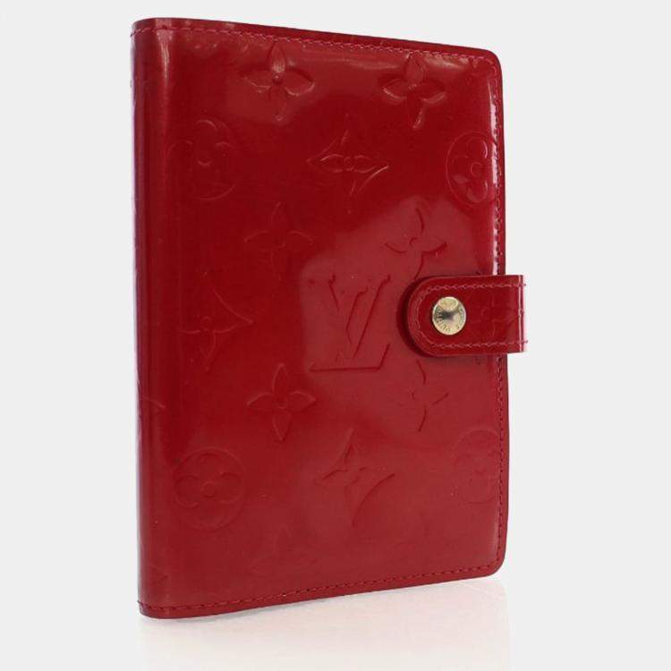 Pre Owned Louis Vuitton Red Vernis Leather Agenda Cover