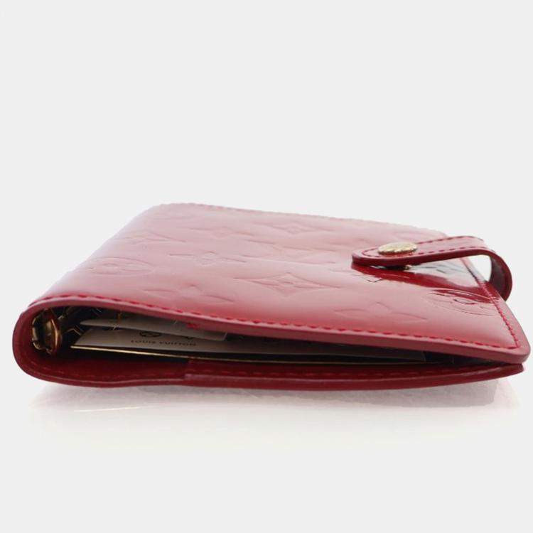 Pre Owned Louis Vuitton Red Vernis Leather Agenda Cover