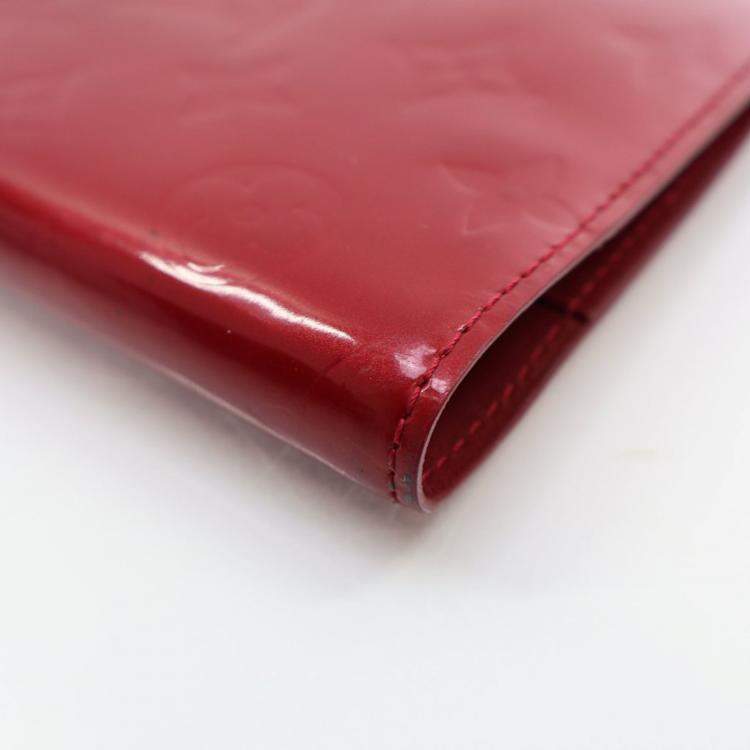 Pre Owned Louis Vuitton Red Vernis Leather Agenda Cover