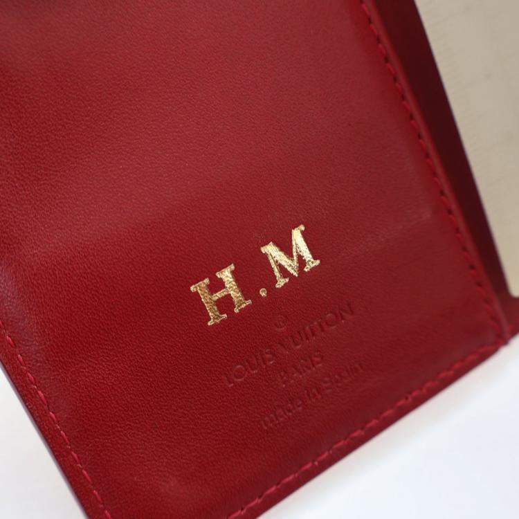 Pre Owned Louis Vuitton Red Vernis Leather Agenda Cover