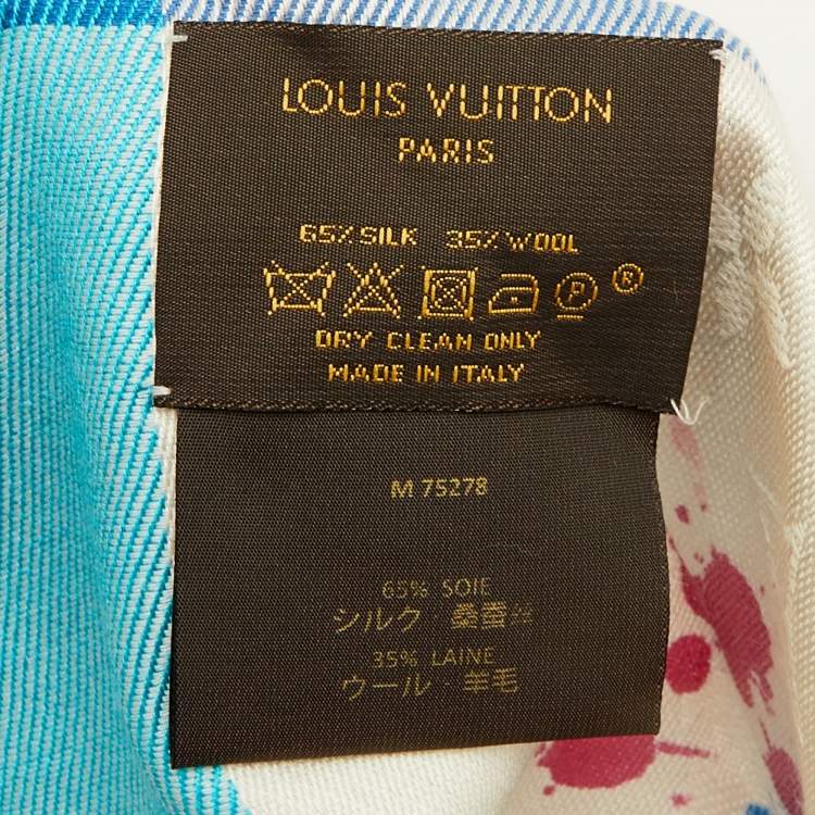 مملوكة مسبقًا Louis Vuitton White André Saraiva Monogram Silk & Wool Shawl 