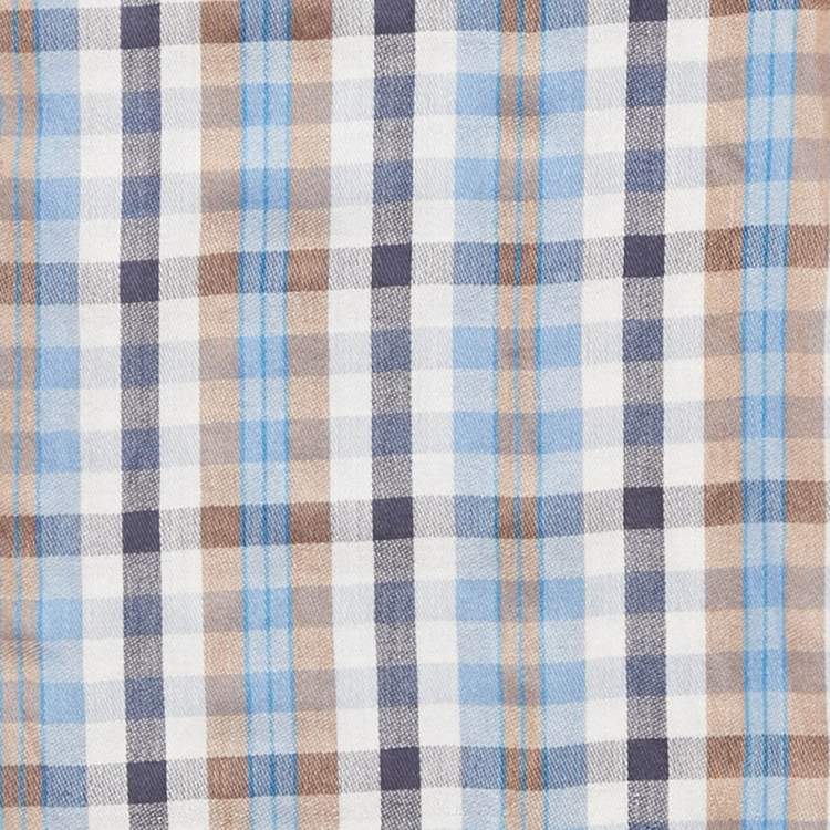 Pre Owned Louis Vuitton Blue Monogram Madras Etoile Cotton Stole