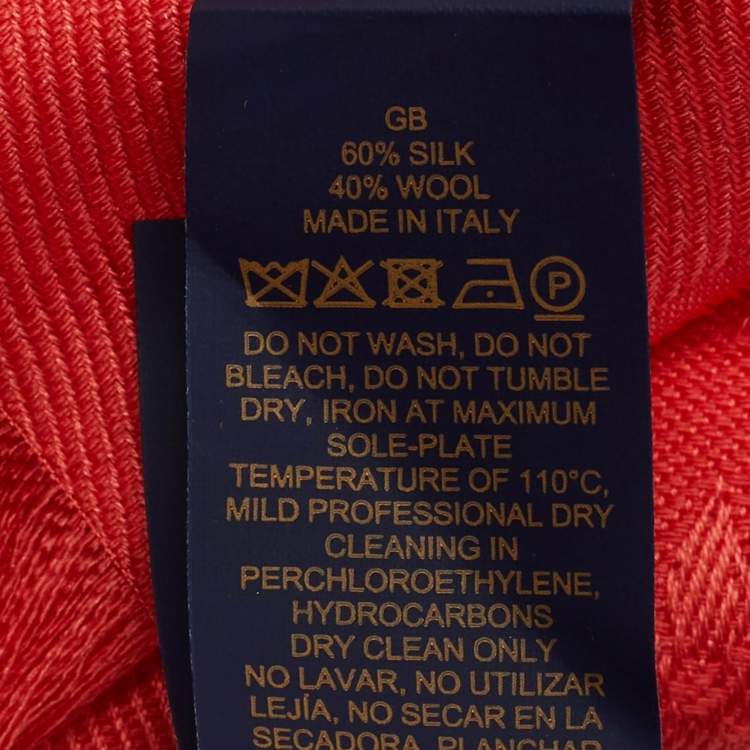 Pre Owned Louis Vuitton Red Jacquard Monogram Classic Shawl