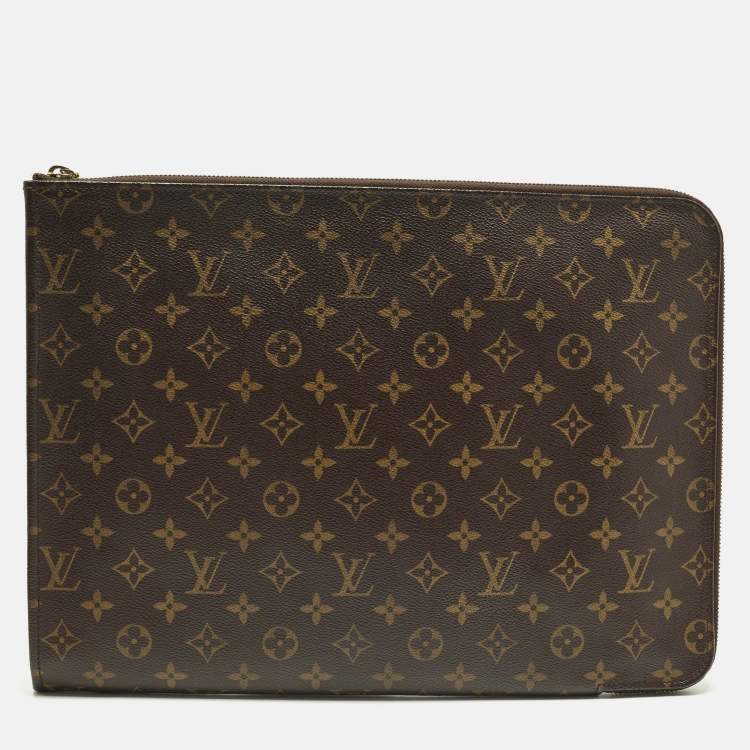 Pre Owned Louis Vuitton Poche Document Portfolio Monogram Canvas Case