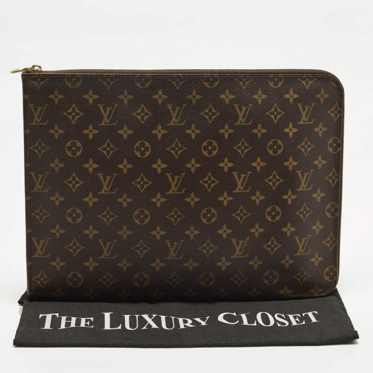 Pre Owned Louis Vuitton Poche Document Portfolio Monogram Canvas Case