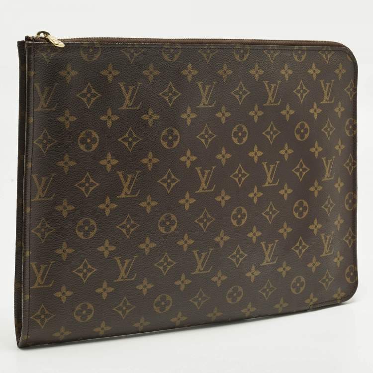 Pre Owned Louis Vuitton Poche Document Portfolio Monogram Canvas Case