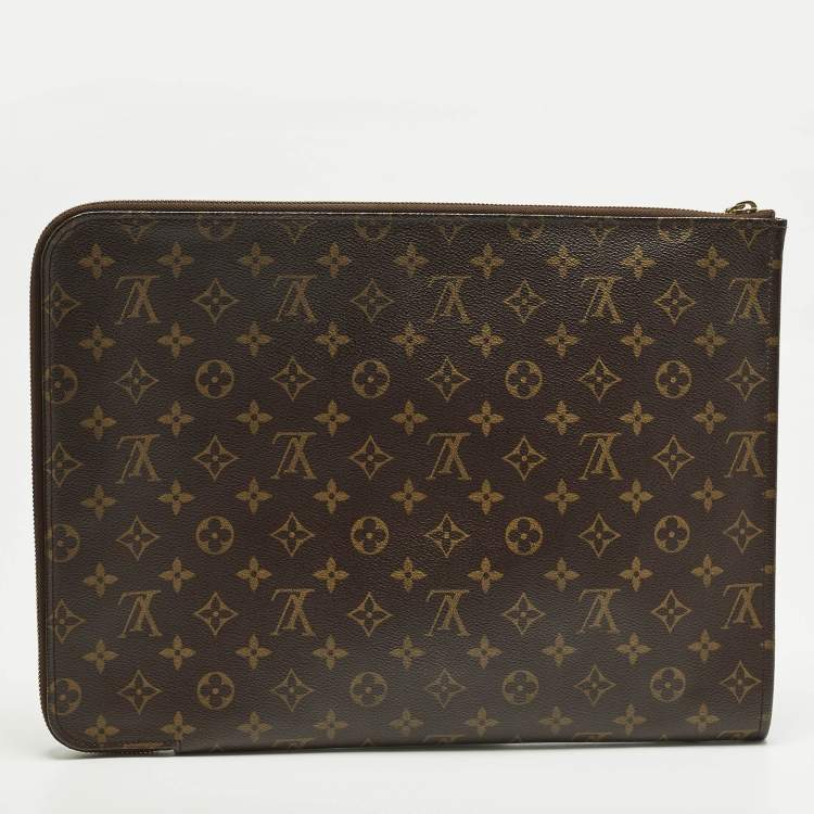 Pre Owned Louis Vuitton Poche Document Portfolio Monogram Canvas Case