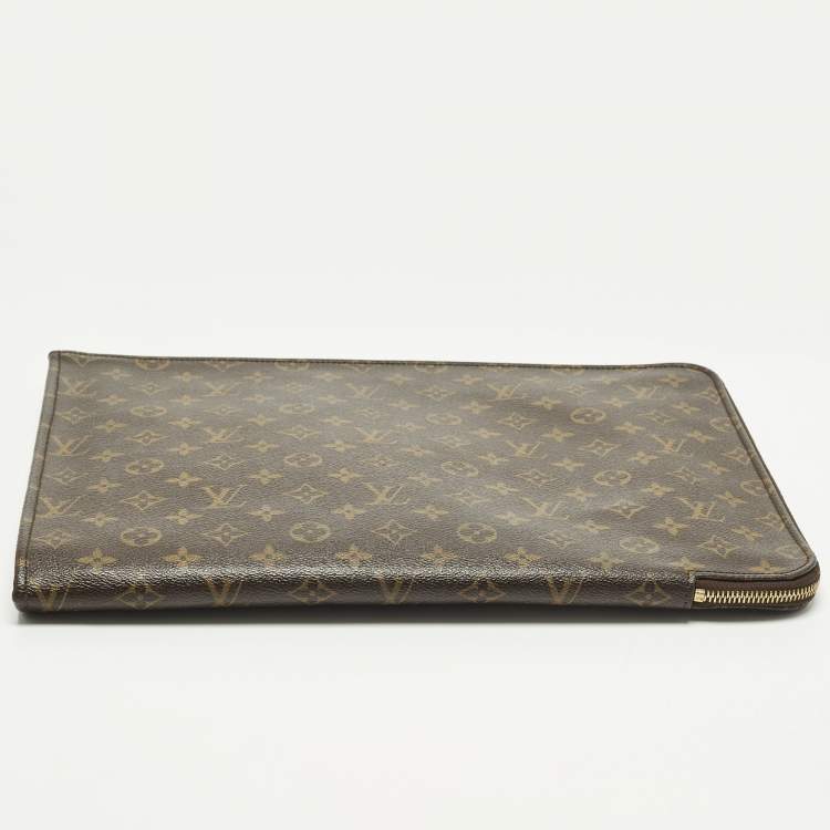 Pre Owned Louis Vuitton Poche Document Portfolio Monogram Canvas Case