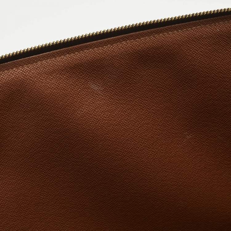 Pre Owned Louis Vuitton Poche Document Portfolio Monogram Canvas Case