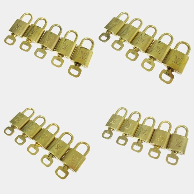 Pre Owned Louis Vuitton Padlock & Key Bag Accessories Charm 100 Piece Set Gold