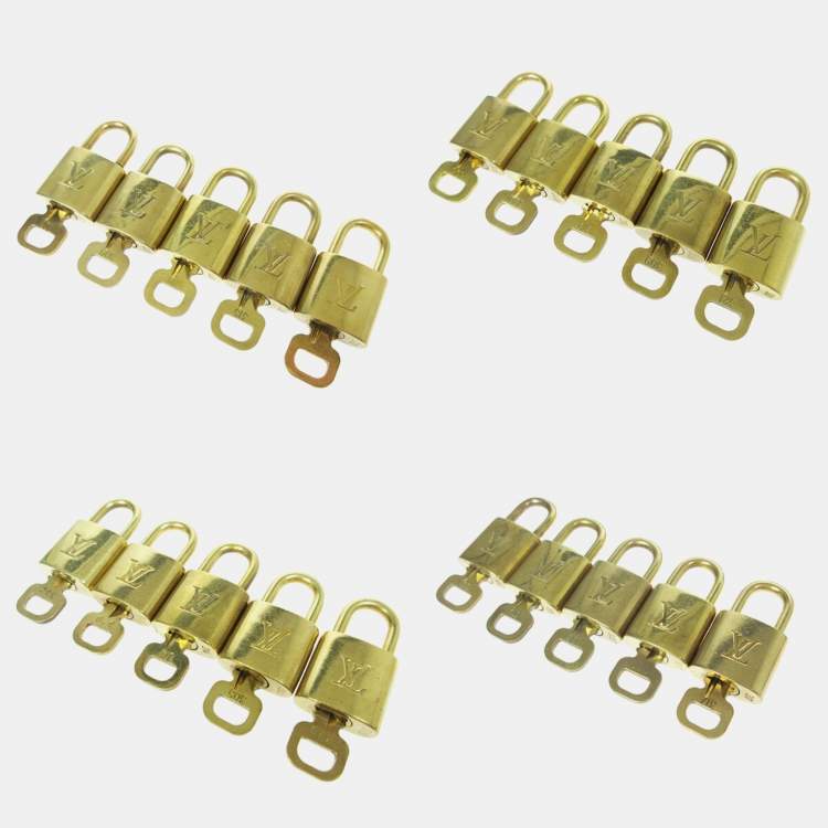 Pre Owned Louis Vuitton Padlock & Key Bag Accessories Charm 100 Piece Set Gold