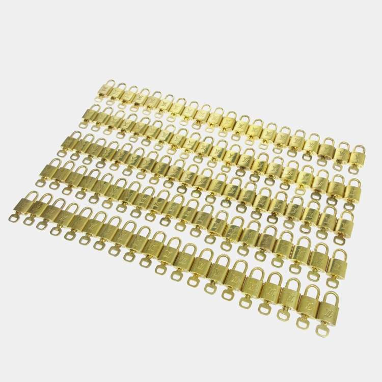 Pre Owned Louis Vuitton Padlock & Key Bag Accessories Charm 100 Piece Set Gold