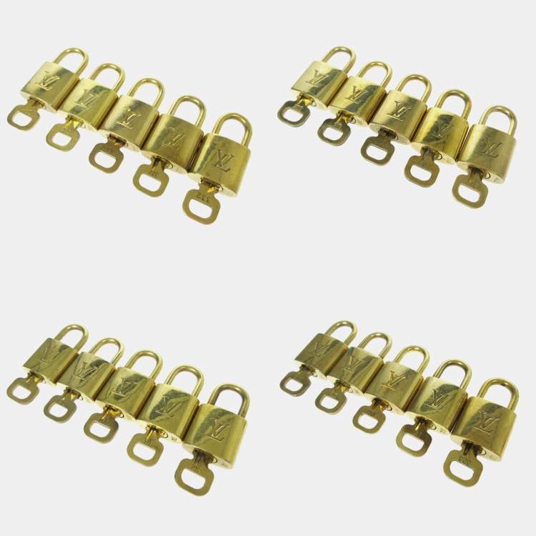 Pre Owned Louis Vuitton Padlock & Key Bag Accessories Charm 100 Piece Set Gold