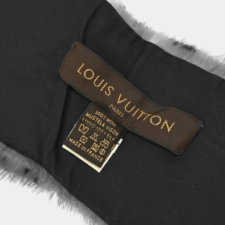 Pre Owned Louis Vuitton Monogram Mink Flower Echarpe Shawl Stole
