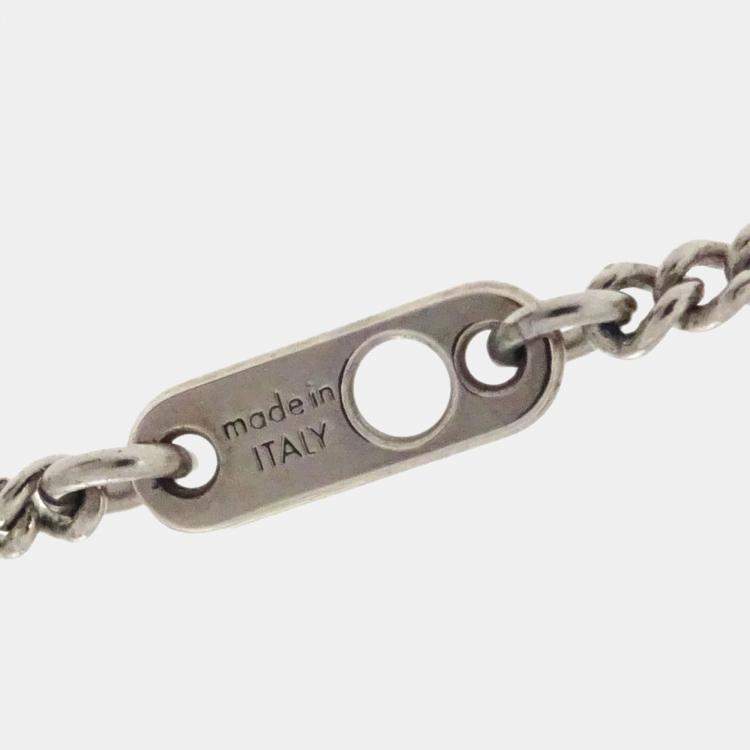 Pre Owned Louis Vuitton Monogram Eclipse Collier Charm Chain Necklace