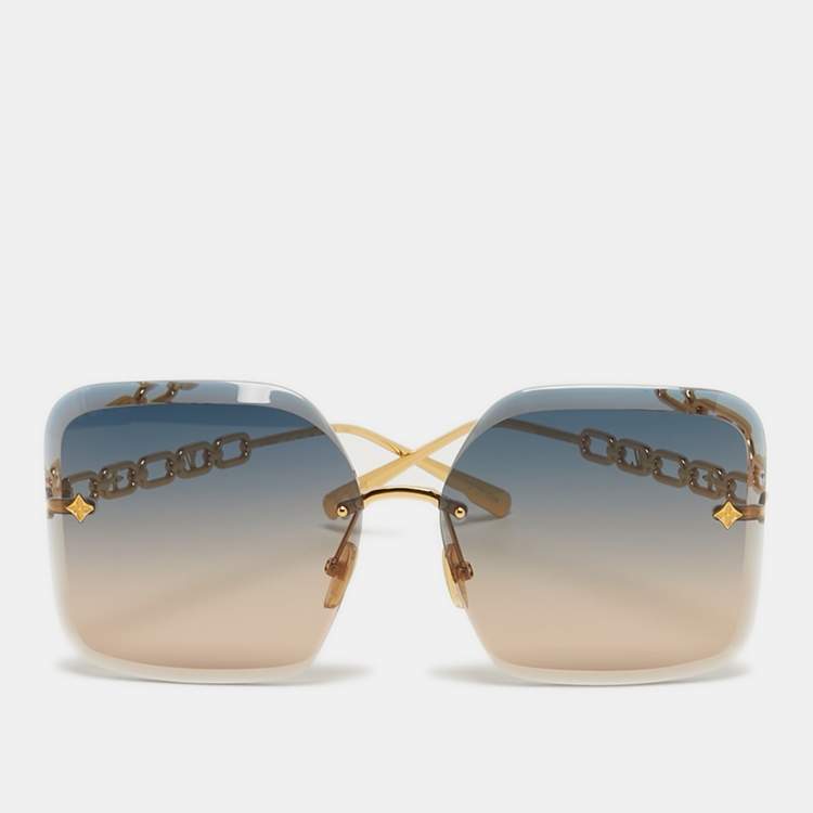 Pre Owned Louis Vuitton Blue/Pink Gradient Z1860U Jewel Square Sunglasses