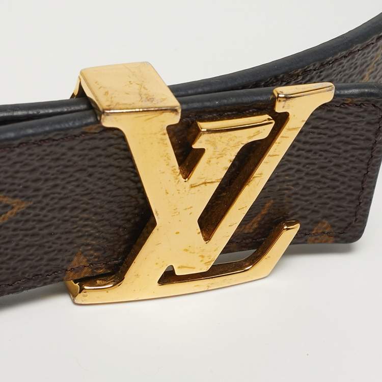 Pre Owned Louis Vuitton LV Initiales 80 CM Reversible Buckle Belt Monogram Canvas