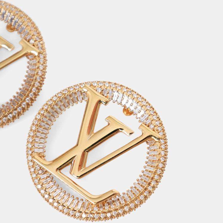 مملوكة مسبقًا Louis Vuitton Gold Tone Crystal Embellished Sparkling Louise Earrings
