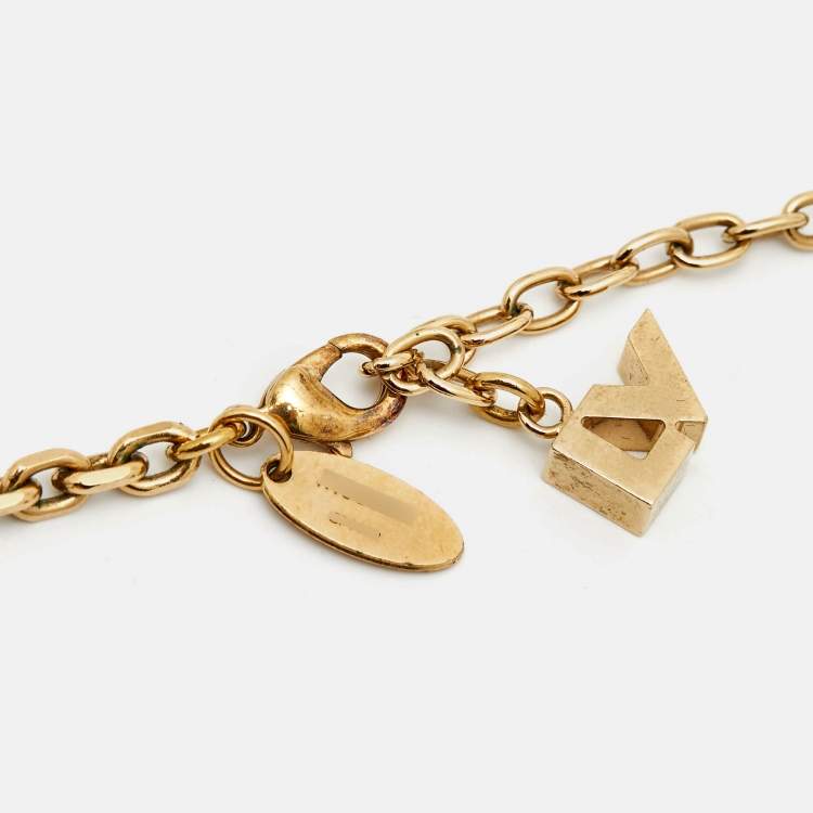 Pre Owned Louis Vuitton Over the Rainbow Crystal Gold Tone Necklace Earrings & Ring Set