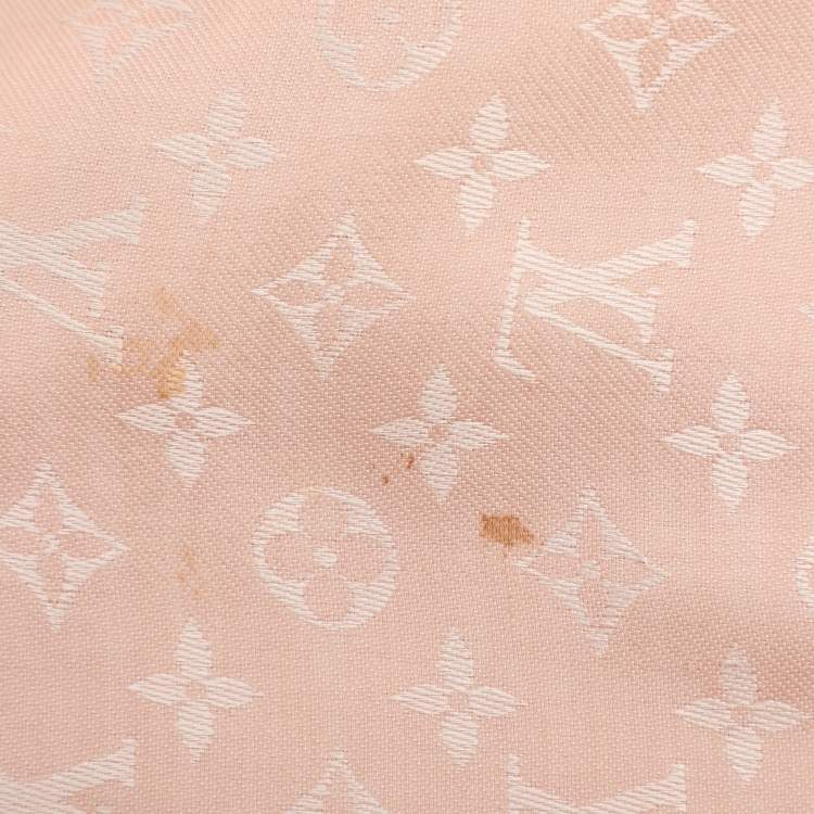 Pre Owned Louis Vuitton Pink Silk and Wool Logomania Shine Scarf