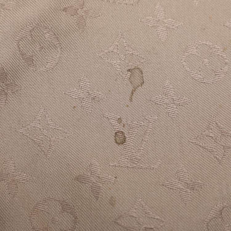 Pre Owned Louis Vuitton Beige Silk and Wool Logomania Shine Scarf