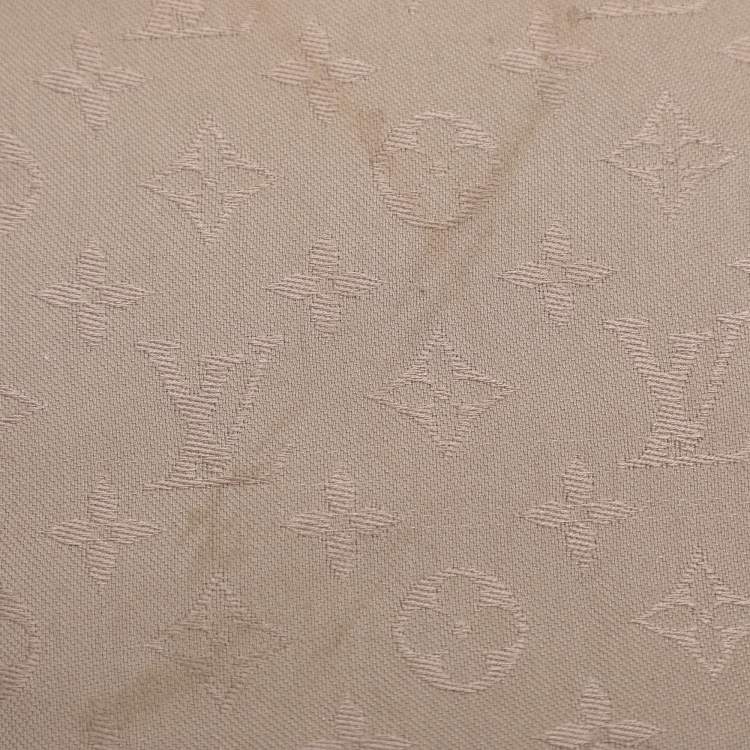 Pre Owned Louis Vuitton Beige Silk and Wool Logomania Shine Scarf