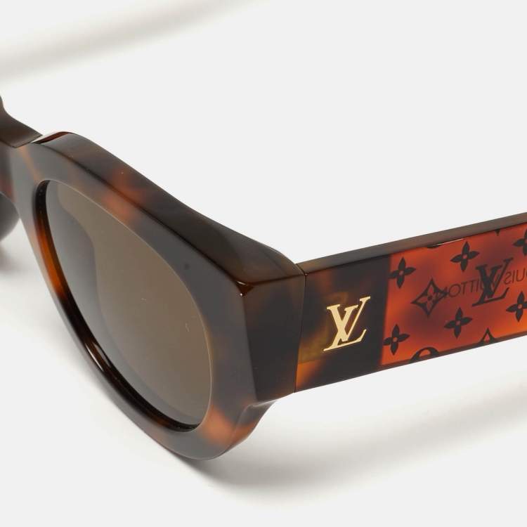 Pre Owned Louis Vuitton Tortoise Brown Z1464W Cat Eye Sunglasses