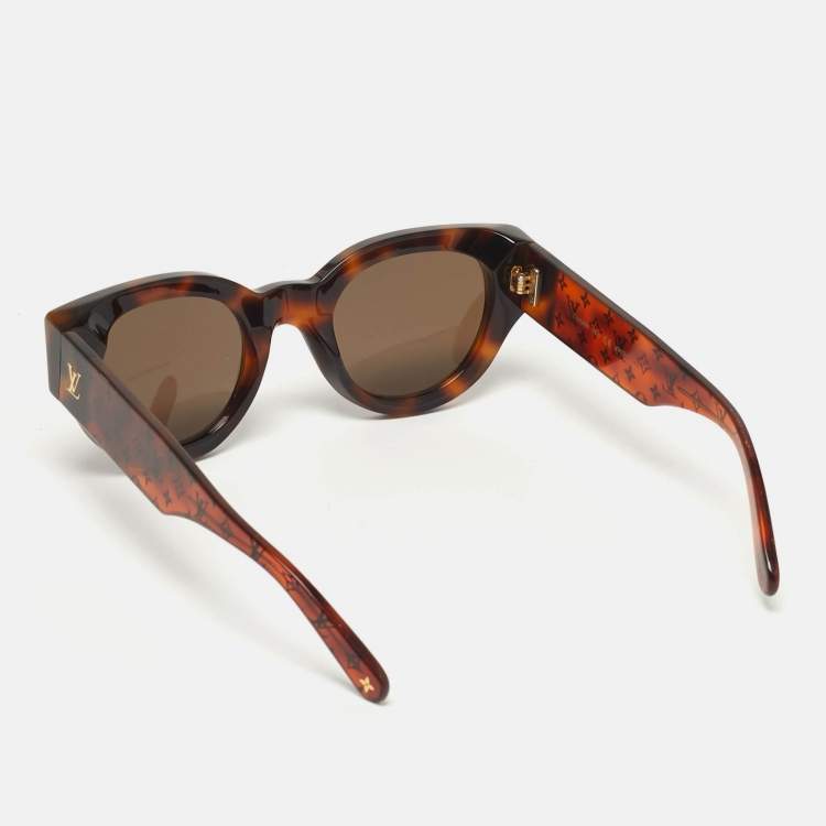 Pre Owned Louis Vuitton Tortoise Brown Z1464W Cat Eye Sunglasses