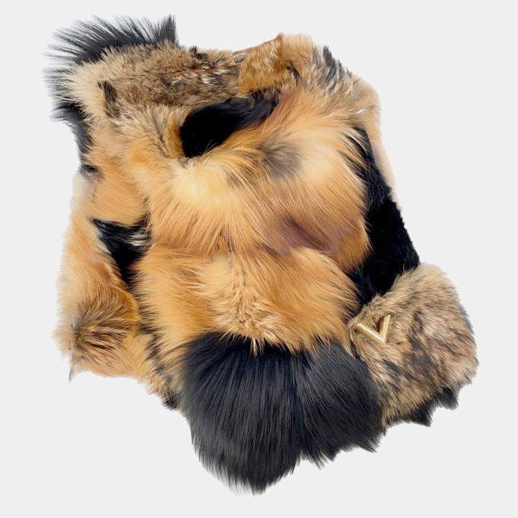Pre Owned Louis Vuitton Echarpe Fleur Essential Brown Fox Beaver Coyote