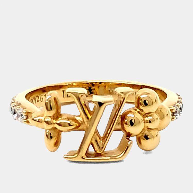 Pre Owned Louis Vuitton Gold Plated Iconic Ring EU 54