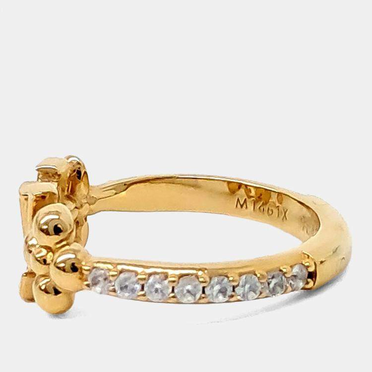 Pre Owned Louis Vuitton Gold Plated Iconic Ring EU 54