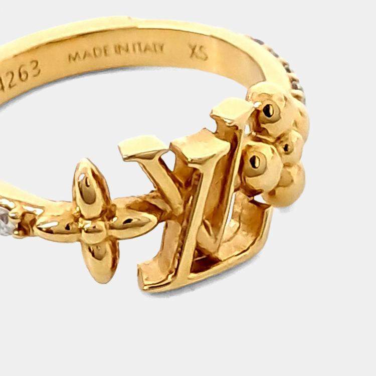 Pre Owned Louis Vuitton Gold Plated Iconic Ring EU 54