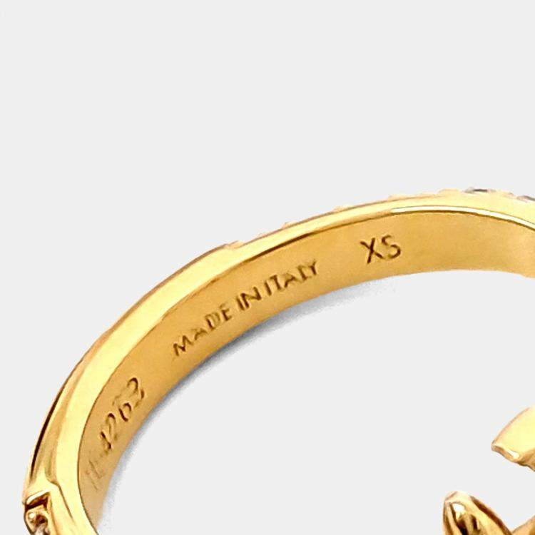 Pre Owned Louis Vuitton Gold Plated Iconic Ring EU 54