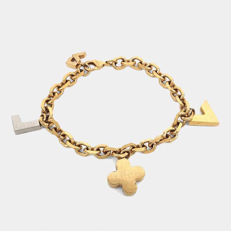 Pre Owned Louis Vuitton Gold Plated  Love Letter Bracelet