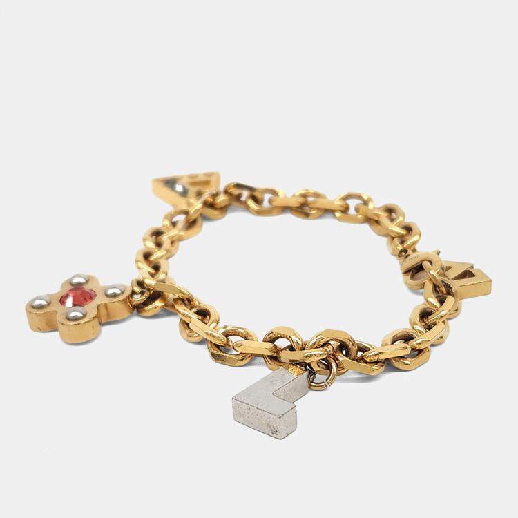 Pre Owned Louis Vuitton Gold Plated  Love Letter Bracelet