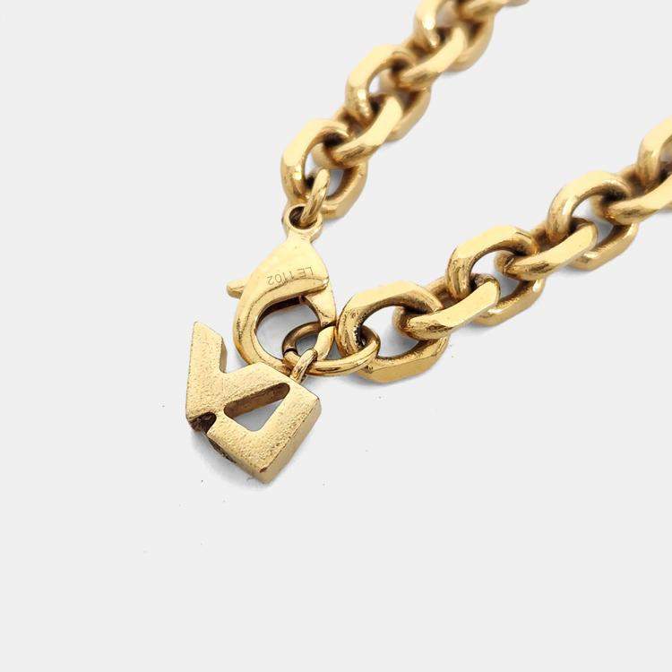 Pre Owned Louis Vuitton Gold Plated  Love Letter Bracelet