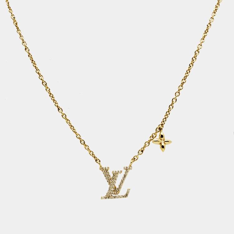 Pre Owned Louis Vuitton LV Iconic Crystals Gold Tone Necklace
