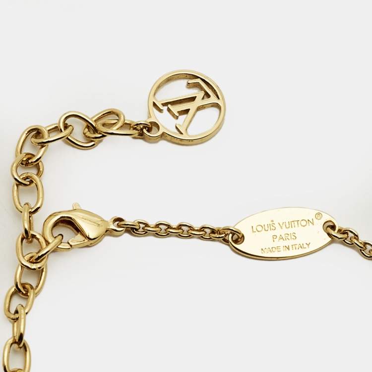 Pre Owned Louis Vuitton LV Iconic Crystals Gold Tone Necklace