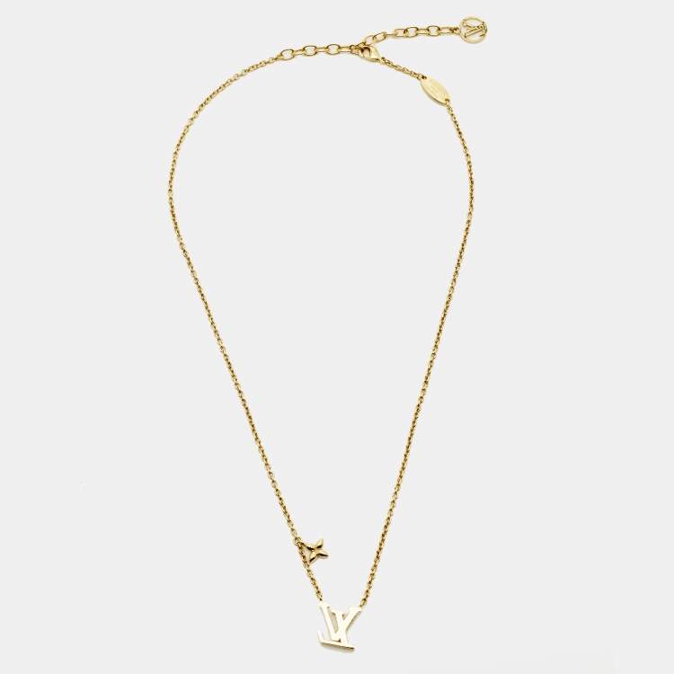 Pre Owned Louis Vuitton LV Iconic Crystals Gold Tone Necklace