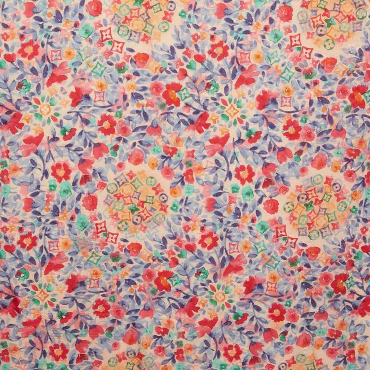 Pre Owned Louis Vuitton Fuchsia Pink Catania Floral Print Silk Scarf