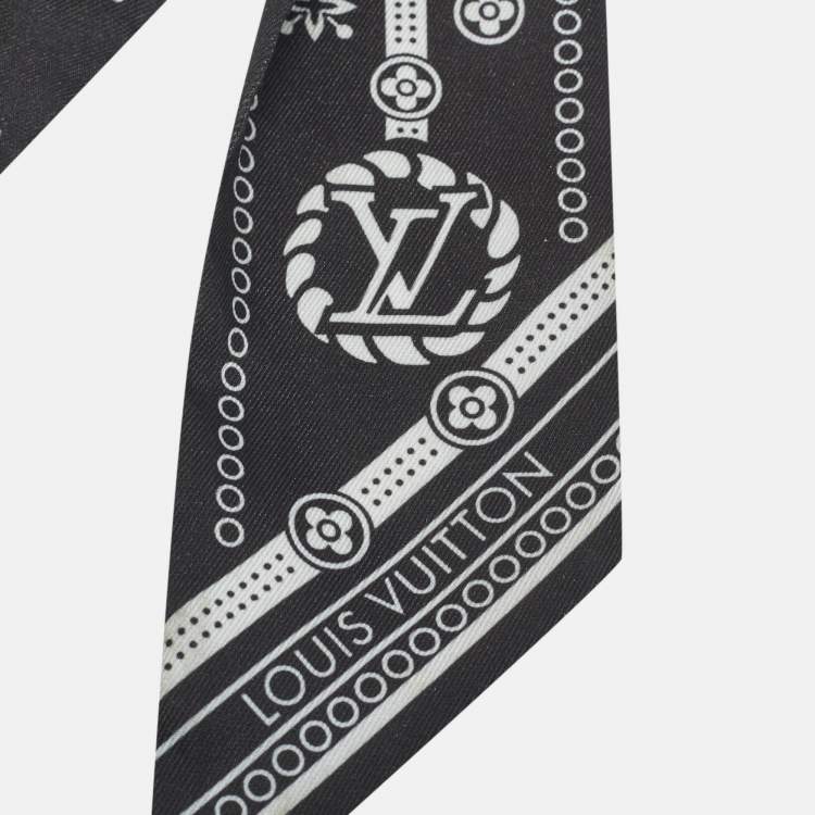 Pre Owned Louis Vuitton LV Bandana Bag Charm Black Monogram Fabric