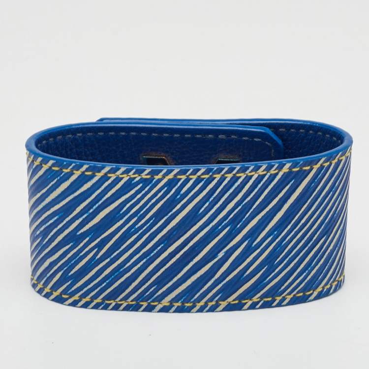 Pre Owned Louis Vuitton Twist It Size 17 Light Denim Epi Leather Bracelet