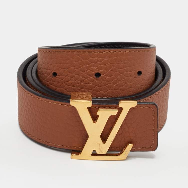 Pre Owned Louis Vuitton LV Initiales 80 CM Black/Brown Leather Reversible Belt