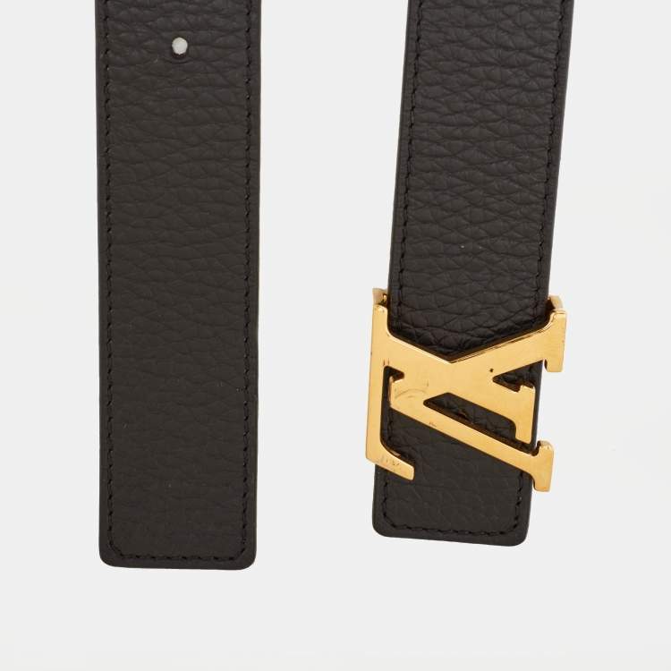 Pre Owned Louis Vuitton LV Initiales 80 CM Black/Brown Leather Reversible Belt