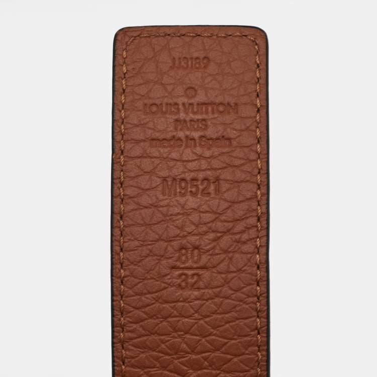 Pre Owned Louis Vuitton LV Initiales 80 CM Black/Brown Leather Reversible Belt