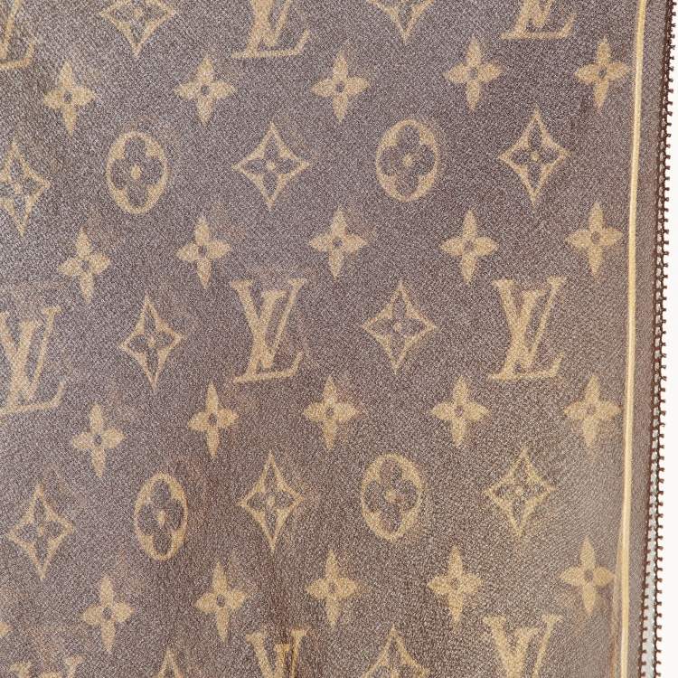 Pre Owned Louis Vuitton Brown Monogram and Leopard Print Silk Chiffon Bandeau Scarf