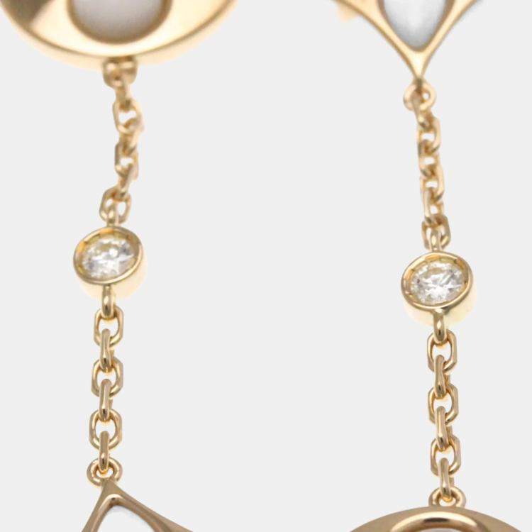 Pre Owned Louis Vuitton Bracelet 4 Motif Blossom BB Pink Gold 18K Diamond Mother Of Pearl Charm Bracelet Pink Gold