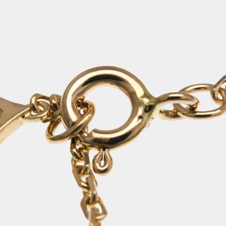 Pre Owned Louis Vuitton Bracelet 4 Motif Blossom BB Pink Gold 18K Diamond Mother Of Pearl Charm Bracelet Pink Gold