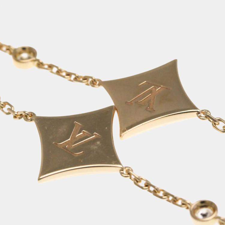 Pre Owned Louis Vuitton Bracelet 4 Motif Blossom BB Pink Gold 18K Diamond Mother Of Pearl Charm Bracelet Pink Gold